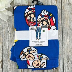 Mario & Friends Print Soft Comfy Lounge Pajama Sleep Pants, Size 3X